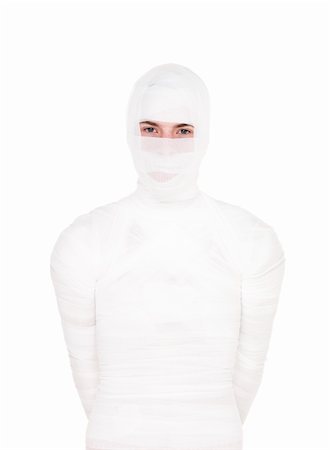 Mummified young Man isolated on white background Stock Photo - Budget Royalty-Free & Subscription, Code: 400-04367388