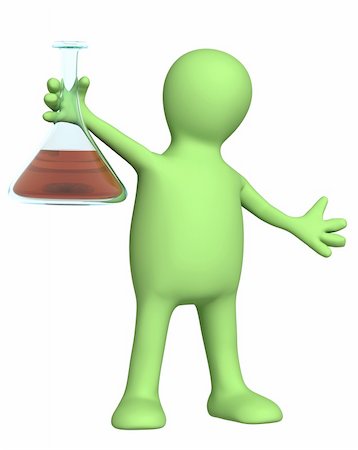 Puppet with chemical reagent. Isolated over white Stock Photo - Budget Royalty-Free & Subscription, Code: 400-04367495