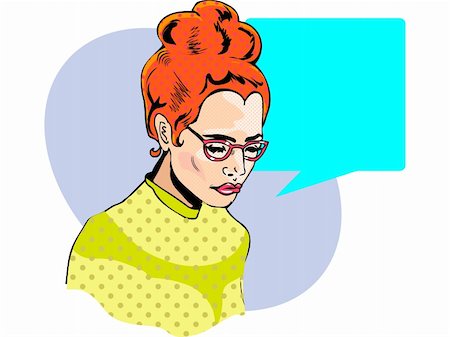 Pop art vector illustration of a woman Stock Photo - Budget Royalty-Free & Subscription, Code: 400-04367581