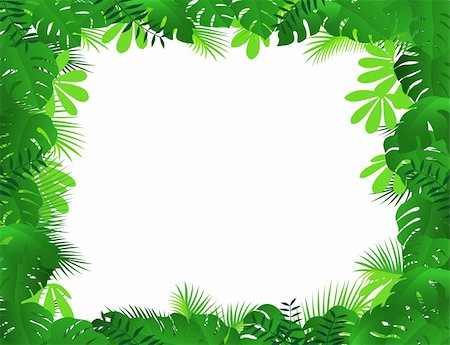 Nature green leaf frame Photographie de stock - Aubaine LD & Abonnement, Code: 400-04367639