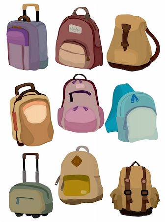 simsearch:400-04912664,k - cartoon bag set icon Stockbilder - Microstock & Abonnement, Bildnummer: 400-04367666