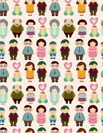 simsearch:400-04412571,k - seamless cartoon family pattern Stock Photo - Budget Royalty-Free & Subscription, Code: 400-04367677