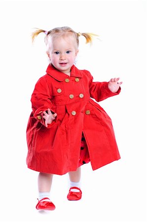 simsearch:400-04825533,k - Cute little baby girl in a red dress. In the studio. Isolated Stock Photo - Budget Royalty-Free & Subscription, Code: 400-04367863