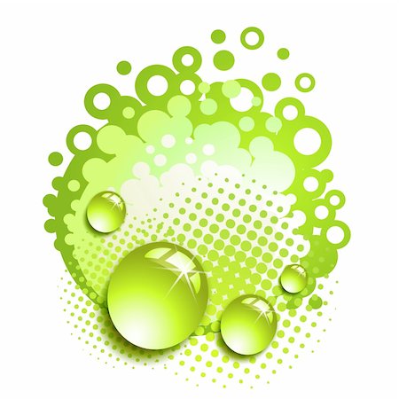simsearch:400-06170897,k - Green background with drops and bubbles isolated on white Photographie de stock - Aubaine LD & Abonnement, Code: 400-04368403