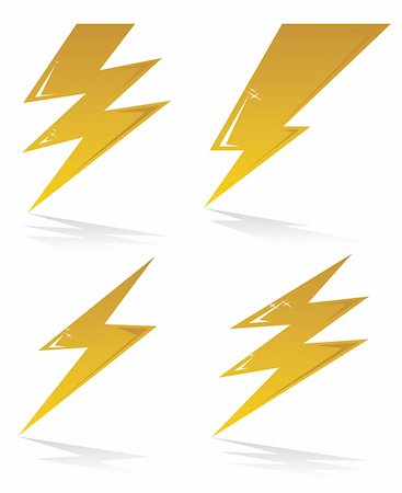 storm lightning - vector set of lightning signs Stock Photo - Budget Royalty-Free & Subscription, Code: 400-04368530