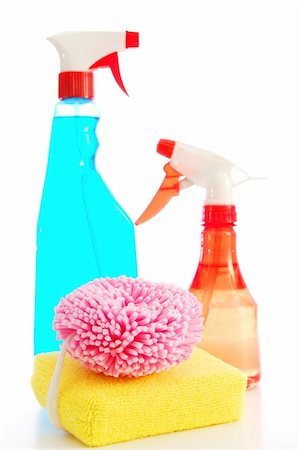 spray bottles for hygiene in a clean home Stock Photo - Budget Royalty-Free & Subscription, Code: 400-04368583