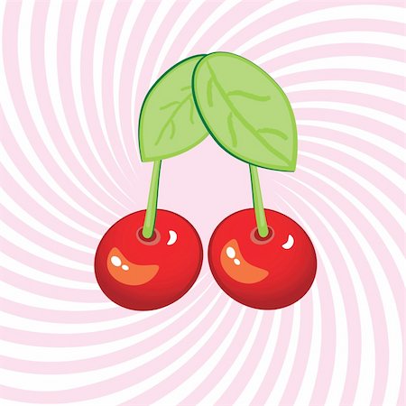 simsearch:400-05196174,k - Tasty cherries. Illustration on an abstract pink background Photographie de stock - Aubaine LD & Abonnement, Code: 400-04368624