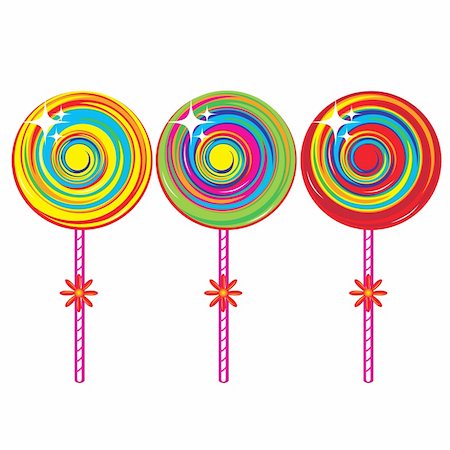 simsearch:400-07449438,k - Set of colorful lollipops. Illustration on white background Stock Photo - Budget Royalty-Free & Subscription, Code: 400-04368620