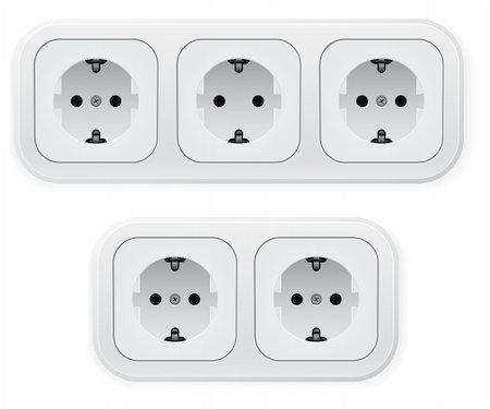 Realistic illustration of different forms outlets. Vector illustration on white background Stock Photo - Budget Royalty-Free & Subscription, Code: 400-04368621
