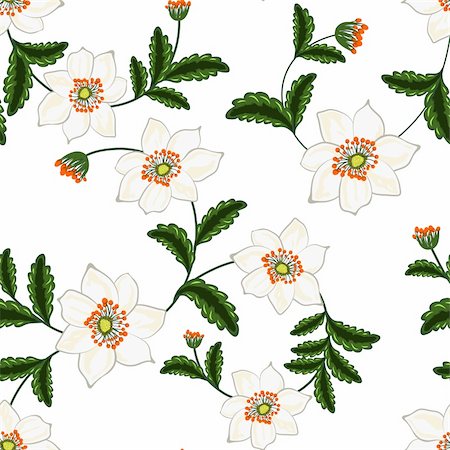 seamless summer backgrounds - Seamless vector floral pattern. For easy making seamless pattern just drag all group into swatches bar, and use it for filling any contours. Stock Photo - Budget Royalty-Free & Subscription, Code: 400-04368653