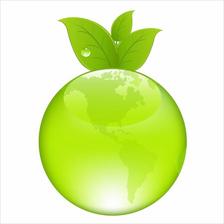 Green Earth Concept, Isolated On White Background, Vector Illustration Photographie de stock - Aubaine LD & Abonnement, Code: 400-04368675