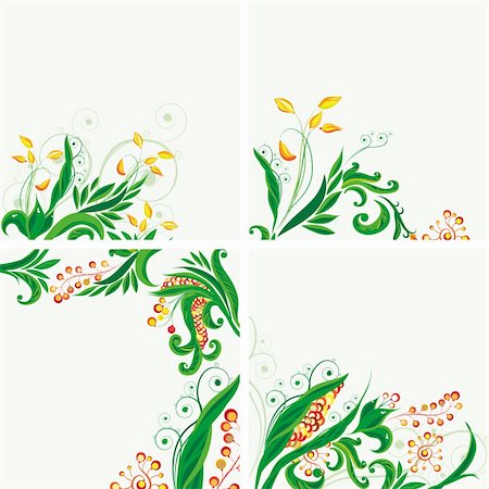 Set of floral backgrounds Stock Photo - Budget Royalty-Free & Subscription, Code: 400-04368955