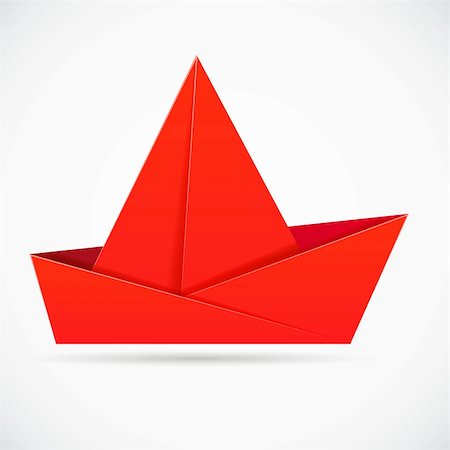 Abstract origami ship, vector background. Photographie de stock - Aubaine LD & Abonnement, Code: 400-04369043