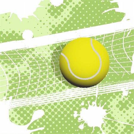 illustration, tennis ball on abstract green background Stock Photo - Budget Royalty-Free & Subscription, Code: 400-04369290