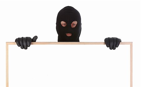 simsearch:400-06803573,k - bandit with hollow frame isolated on white background Stock Photo - Budget Royalty-Free & Subscription, Code: 400-04369604