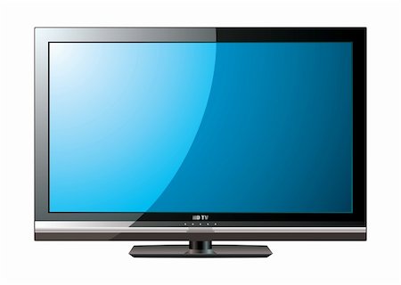 entertainment industry concepts - Modern flat screen television with blue monitor Stock Photo - Budget Royalty-Free & Subscription, Code: 400-04369754