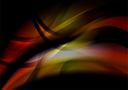 Vector illustration of glowing waves on dark background Stock Photo - Budget Royalty-Free & Subscription, Code: 400-04369827