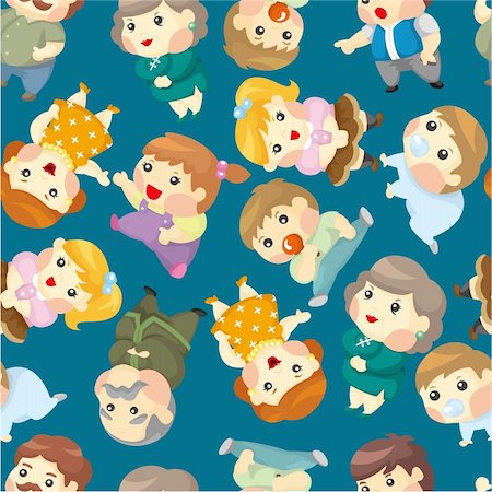 simsearch:400-04412571,k - cartoon family set seamless pattern Stock Photo - Budget Royalty-Free & Subscription, Code: 400-04369916