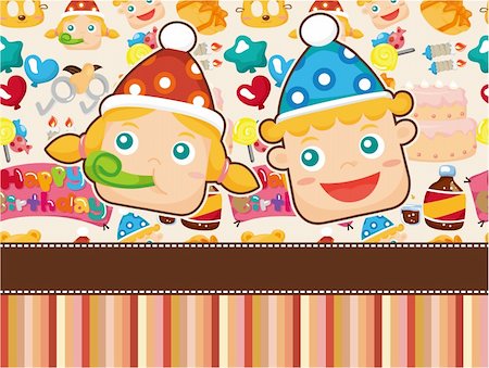 cartoon birthday card Stock Photo - Budget Royalty-Free & Subscription, Code: 400-04369932