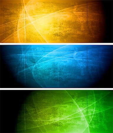 power glowing blue - Set of vibrant grunge banners. Eps 10 vector illustration Stock Photo - Budget Royalty-Free & Subscription, Code: 400-04369949