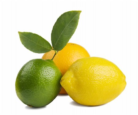 simsearch:6113-07565172,k - image of a fresh whole lime,lemon and orange isolated on white Stock Photo - Budget Royalty-Free & Subscription, Code: 400-04360007