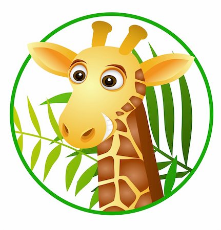 simsearch:400-06461608,k - Cute giraffe cartoon Foto de stock - Super Valor sin royalties y Suscripción, Código: 400-04360117