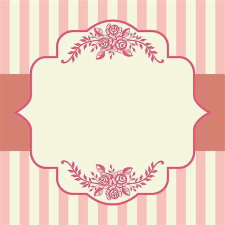 simsearch:400-04362491,k - Ornamental victorian roses pink frame with space for your text, logo or design. All elements are on separate layers for easy editing and color change. Stockbilder - Microstock & Abonnement, Bildnummer: 400-04360177