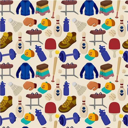 seamless Sporting Goods pattern Stock Photo - Budget Royalty-Free & Subscription, Code: 400-04360187