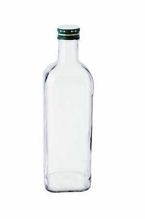 simsearch:400-04997063,k - Tall empty glass bottle standing on white background Photographie de stock - Aubaine LD & Abonnement, Code: 400-04360213