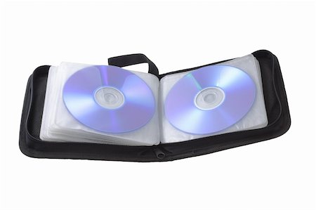 simsearch:400-07046956,k - Open compact disk storage bag on white background Stock Photo - Budget Royalty-Free & Subscription, Code: 400-04360247