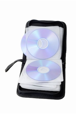 simsearch:400-07046956,k - Open compact disk storage bag on white background Stock Photo - Budget Royalty-Free & Subscription, Code: 400-04360262