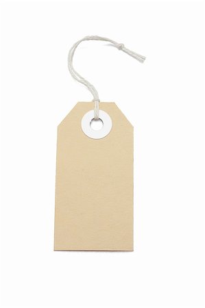 simsearch:400-05333011,k - Brown card price tag on white background Photographie de stock - Aubaine LD & Abonnement, Code: 400-04360397