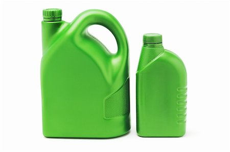 plastic can - Two green plastic lubrication oil containers on white background Stock Photo - Budget Royalty-Free & Subscription, Code: 400-04360416