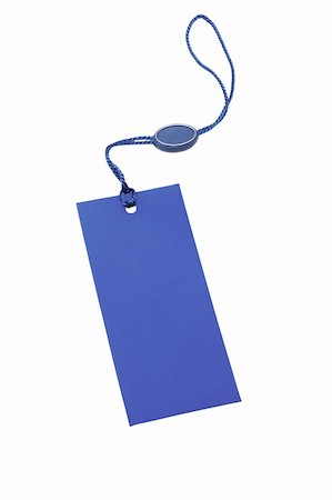 simsearch:400-05333011,k - Blue blank price tag on white background Photographie de stock - Aubaine LD & Abonnement, Code: 400-04360427