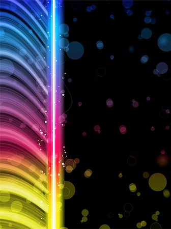 simsearch:400-04380446,k - Vector - Disco Abstract Colorful Waves on Black Background Foto de stock - Super Valor sin royalties y Suscripción, Código: 400-04360722