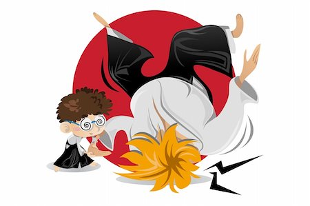 simsearch:400-06860112,k - Aikido is a Japanese martial art developed by Morihei Ueshiba as a synthesis of his martial studies, philosophy, and religious beliefs. Stock Photo - Budget Royalty-Free & Subscription, Code: 400-04360933