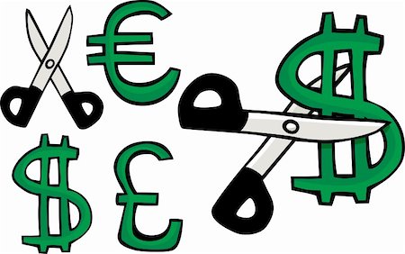 pound and dollar sign - Scissors cuts a symbol of the United States dollar, Euro or British Pound Sterling Stock Photo - Budget Royalty-Free & Subscription, Code: 400-04361181