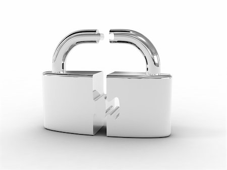 simsearch:400-04359676,k - Padlock and puzzle.  Image generated in 3D application. High resolution image. Stock Photo - Budget Royalty-Free & Subscription, Code: 400-04361238