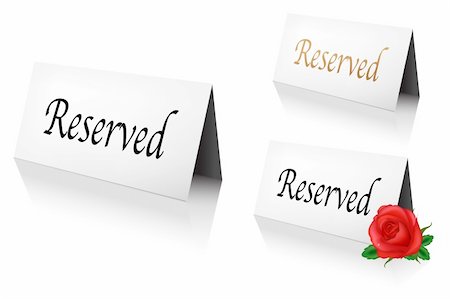 reserved (prearrange, on-hold) - 3 Reserved Sign, Isolated On White Background, Vector Illustration Photographie de stock - Aubaine LD & Abonnement, Code: 400-04361365