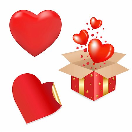 simsearch:400-04307995,k - Red Gift Box And Hearts, Isolated On White Background, Vector Illustration Fotografie stock - Microstock e Abbonamento, Codice: 400-04361360