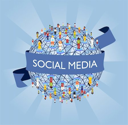 Social media network connection concept Stock Photo - Budget Royalty-Free & Subscription, Code: 400-04361443