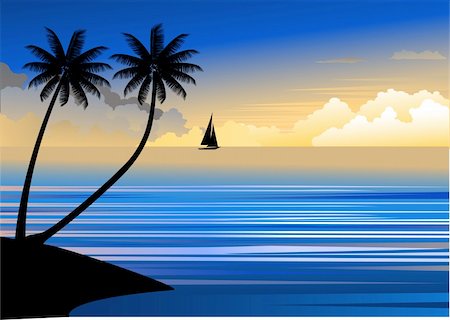 simsearch:400-07093200,k - Vector illustration of Beach background Fotografie stock - Microstock e Abbonamento, Codice: 400-04362466