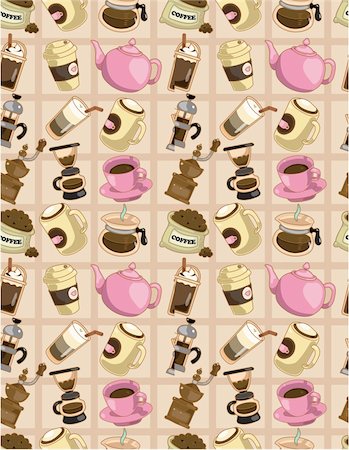 simsearch:400-04914136,k - seamless cartoon coffee  pattern Photographie de stock - Aubaine LD & Abonnement, Code: 400-04362495
