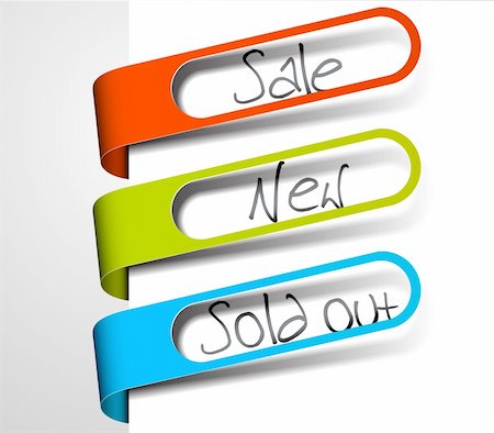 simsearch:400-04730082,k - Paper tags for items in sale, sold out and new in your eshop Stockbilder - Microstock & Abonnement, Bildnummer: 400-04363046