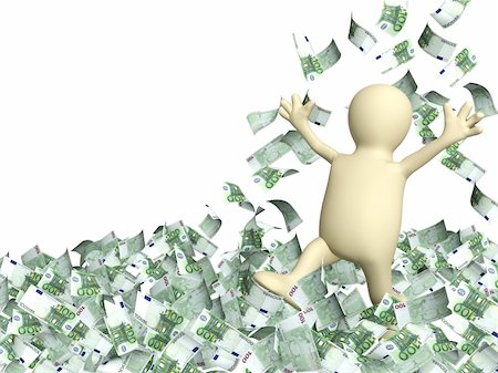 simsearch:400-04022989,k - Happy puppet and a money rain. Isolated over white Stockbilder - Microstock & Abonnement, Bildnummer: 400-04363067