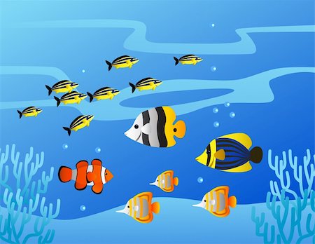 Vector illustration of sealife Stock Photo - Budget Royalty-Free & Subscription, Code: 400-04363137