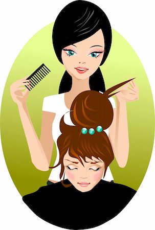 Stock hairdresser combing customer. Foto de stock - Super Valor sin royalties y Suscripción, Código: 400-04363250