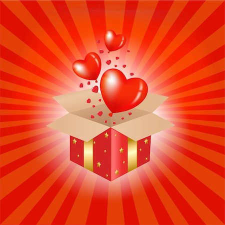 simsearch:400-04307995,k - Red Gift Box And Hearts, Isolated On White Background, Vector Illustration Fotografie stock - Microstock e Abbonamento, Codice: 400-04363345