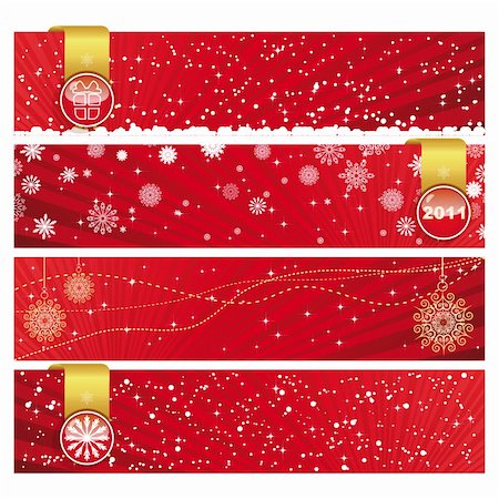 post modern background - Vector Christmas Horizontal Banner Stock Photo - Budget Royalty-Free & Subscription, Code: 400-04363416