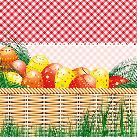Easter background with eggs and picnic motives. Stock Photo - Budget Royalty-Free & Subscription, Code: 400-04363433